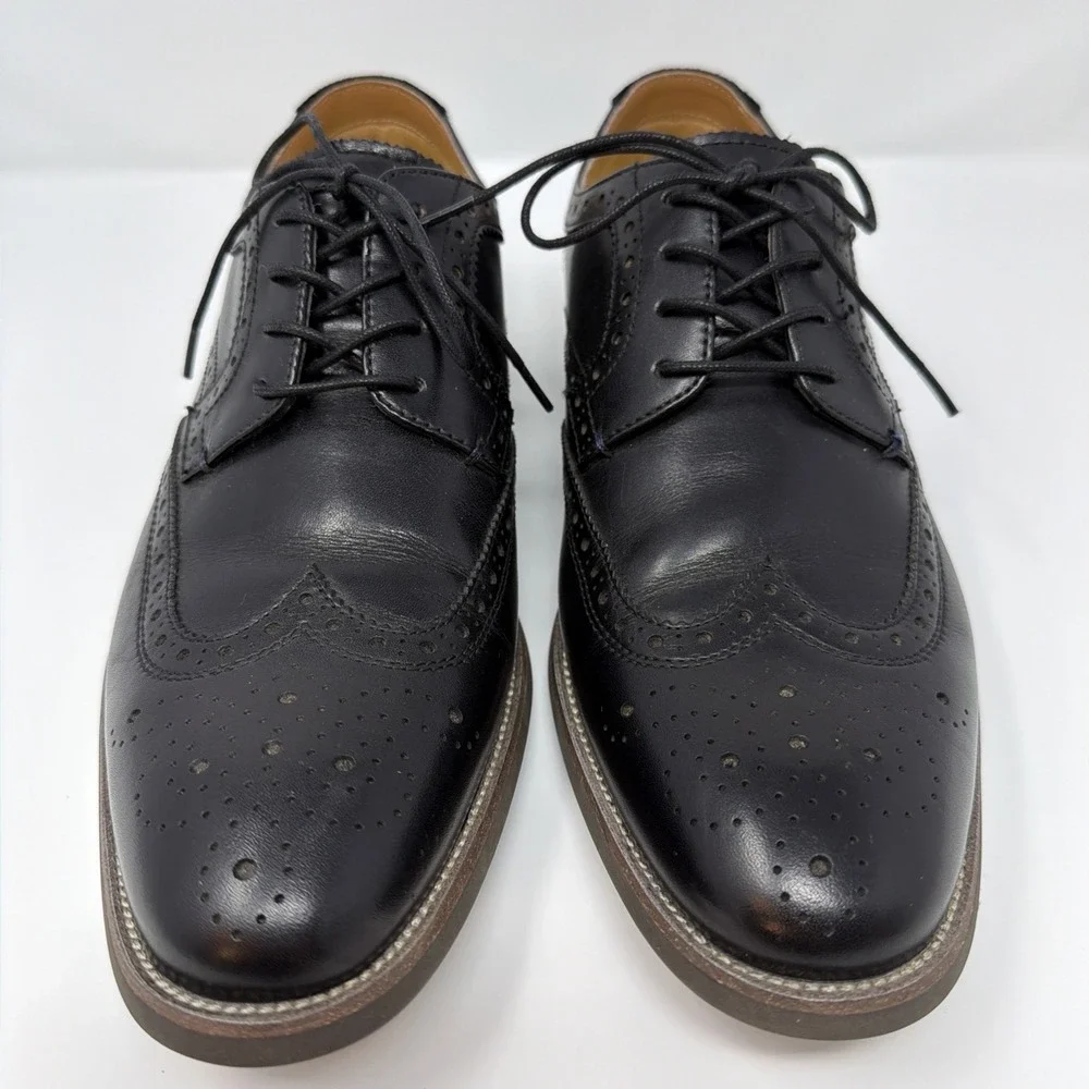 Florsheim Midtown Size 9.5 M Wingtip Oxford Men's Black Leather Shoes Comfortech